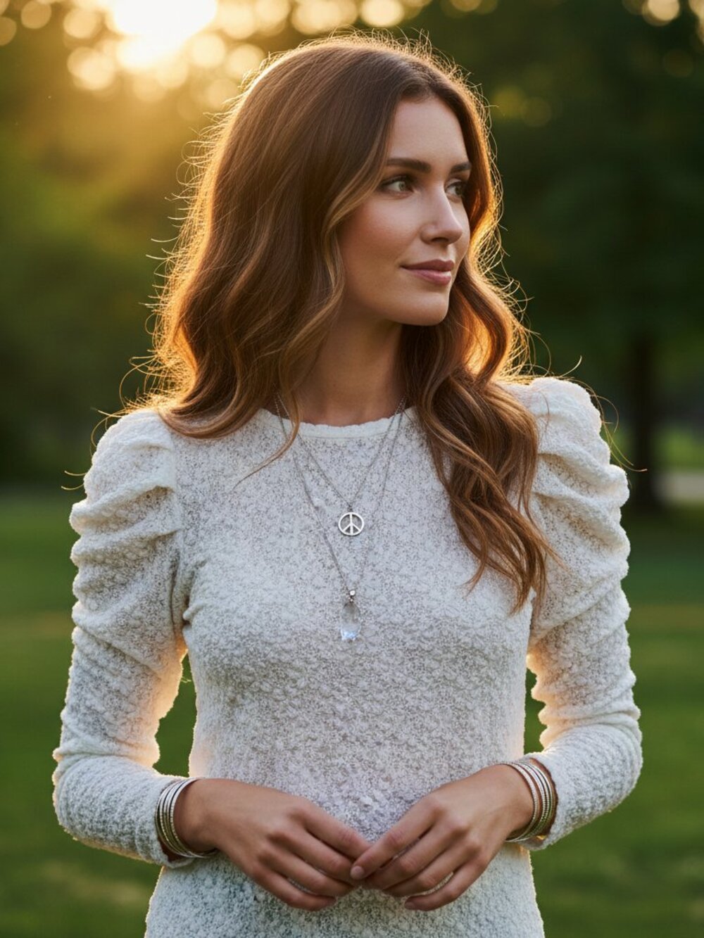 NEW Loft LP PL Ivory Cream Lace Puff Sleeve Top Boho Cottage‎ Feminine Romantic